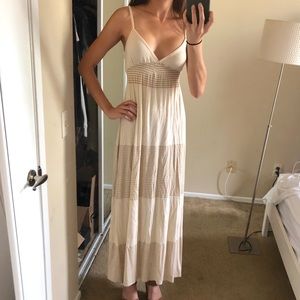 Rachel Pally cream ecru smocked camisole dress